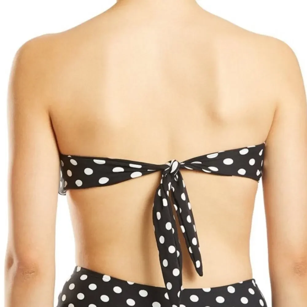 Kate Spade Lia Dot Bandeau Bikini swim Top Lg